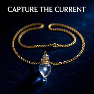 OOAK! Amphora Shaped Clear Glass Bottle Necklace | Wish Spell Cremation Jewelry